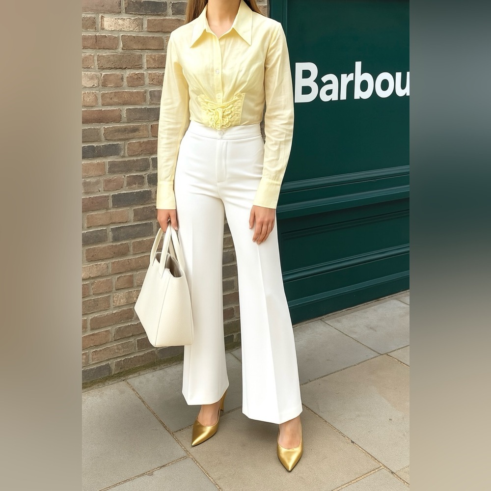 ZARA🍋Baby yellow corset style blouse M